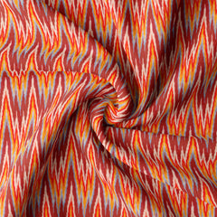 Multicolor ikat Satin Linen Fabric Co-Ord Set
