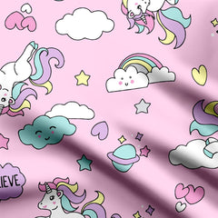 Pink Dream Unicorn Cotton Fabric
