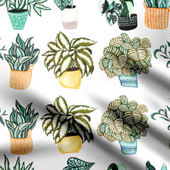 Cotton Canvas 1 Meter Plants5 Print Fabric