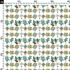 Cotton Canvas 1 Meter Plants5 Print Fabric