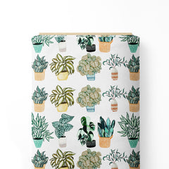 Cotton Canvas 1 Meter Plants5 Print Fabric