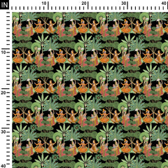 Cotton 1 Meter Raas Lela Black Print Fabric