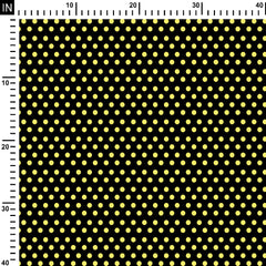 Cotton 2 Meters Polka Dot Yellow Collection Print Fabric