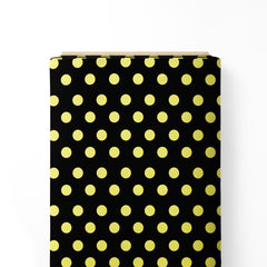 Cotton 2 Meters Polka Dot Yellow Collection Print Fabric