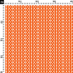 Cotton Satin 2 Meters Polka Dot Orange Collection Print Fabric