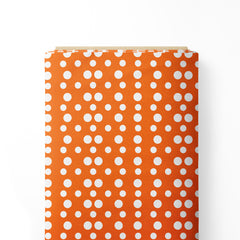 Cotton Satin 2 Meters Polka Dot Orange Collection Print Fabric