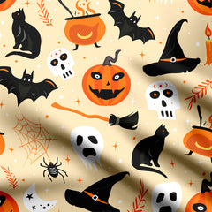 Cotton 1 Meter Spooky Halloween Autumn Print Fabric