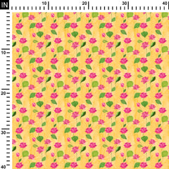 Cotton 1 Meter Pichwai yellow 2 Print Fabric