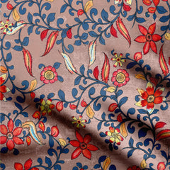 Blue stem Kalamkari Print Fabric