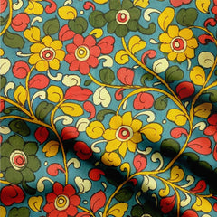Blue surface Kalamkari Print Fabric