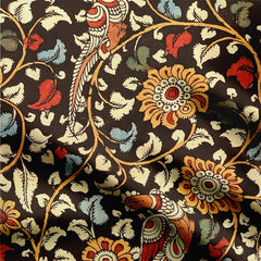 Cotton Satin 1 Meter Moor Kalamkari Print Fabric