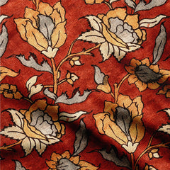 Natural Crepe 1 Meter Fabric kalamkari Print Fabric