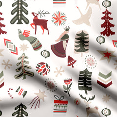 Cotton 1 Meter Christmas carnival Print Fabric