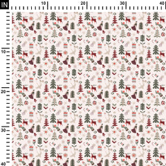 Cotton 1 Meter Christmas carnival Print Fabric