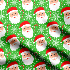 Rayon 1 Meter Christmas santaclaus candy snowflake2 Print Fabric