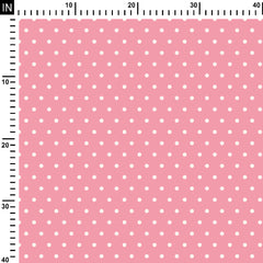 Rayon 3 Meters Magic White Polka Dots Pink Print Fabric