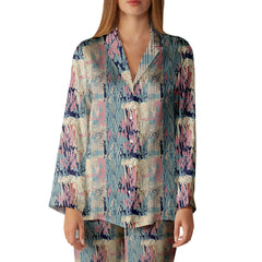 Abstract Design4.0 Silk Satin Fabric Co-Ord Set