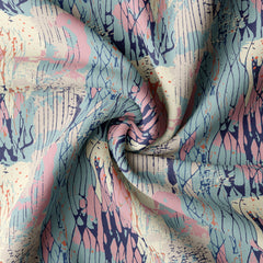 Abstract Design4.0 Silk Satin Fabric Co-Ord Set