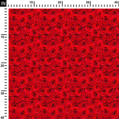 Satin 5 Meters Red Rose0.2 Print Fabric