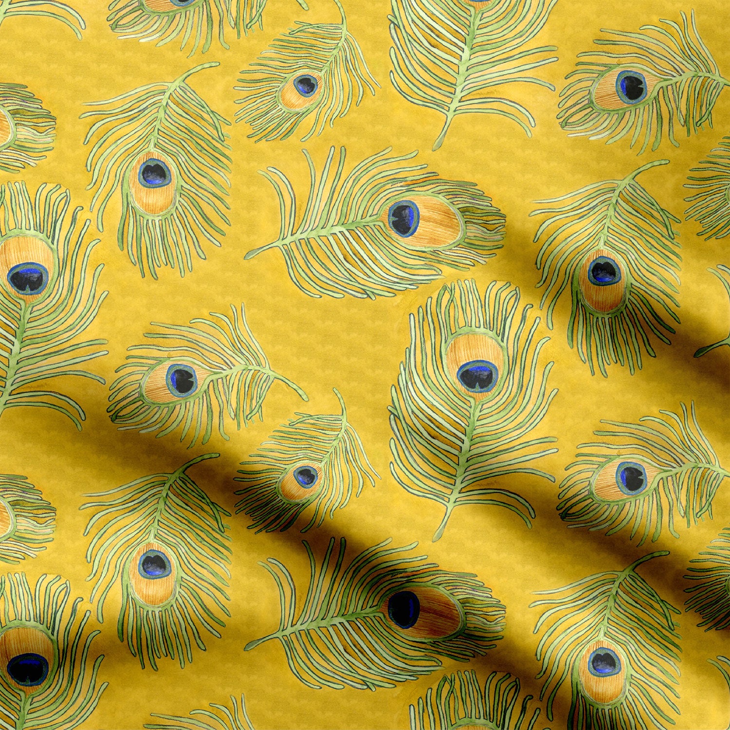 Yellow Peacock feather-41287, Abstract, All Designs, Chanderi, Chinnon Chiffon, cotton, Cotton Canvas, Cotton Poplin, Cotton Satin, Crepe, Giza Cotton, Light Chiffon, Mayra Mehta, Modal Satin, Muslin, Natural Crepe, Organic Cotton Bamboo, Organza, Organza Satin, Organza Satin (Polyester), Pantone, pashmina, Poly Canvas, Poly Cotton, Poly Rayon, Poly twill silk, Pure Linen, Rayon, Satin, Satin Linen, Velvet Velure, Viscose Dola Silk, Viscose Georgette-Symplico