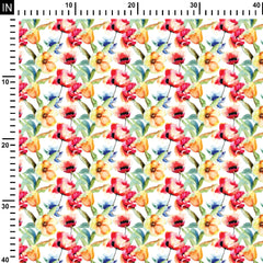 Tulips Watercolor Floral Chinnon Chiffon Fabric