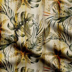 Dola Silk 1 Meter Tropical Palmeras Tree Print Fabric