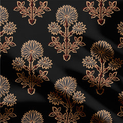 Black ajrakhs Cotton Fabric