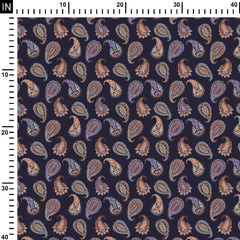 Cotton 1 Meter Ajrakh Paisley Print Fabric