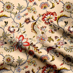 Crepe 1 Meter Japanese Floral Print Fabric