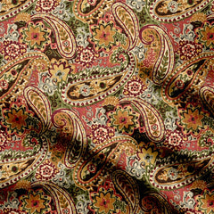 Multi Color Paisley Crepe Fabric