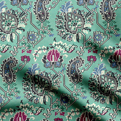 Sea Green Paisley-41589, All Designs, Chinnon Chiffon, cotton, Cotton Canvas, Cotton Poplin, Cotton Satin, Crepe, Farnaz noori, FEATURED ARTIST DESIGNS, Floral, Giza Cotton, Light Chiffon, Modal Satin, Muslin, Natural Crepe, Organic Cotton Bamboo, Organza, Organza Satin, Organza Satin (Polyester), pashmina, Poly Canvas, Poly Cotton, Pure Linen, Rayon, Satin, Satin Linen, Velvet Velure, Viscose Dola Silk, Viscose Georgette-Symplico