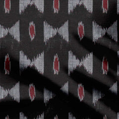 Ikat Orissa Mankatas Black Print Fabric