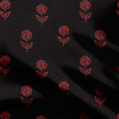 Black ajrakh Cotton Fabric