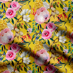 Modal Satin 4 Meters Floral Fantasy Print Fabric