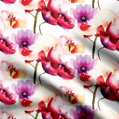 Purple Haze Blooms Crepe Fabric