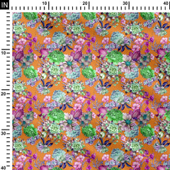 Organza Satin 5 Meters Liberty Garden Medley Print Fabric