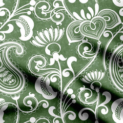 Satin 1 Meter Lunarable Paisley Print Fabric