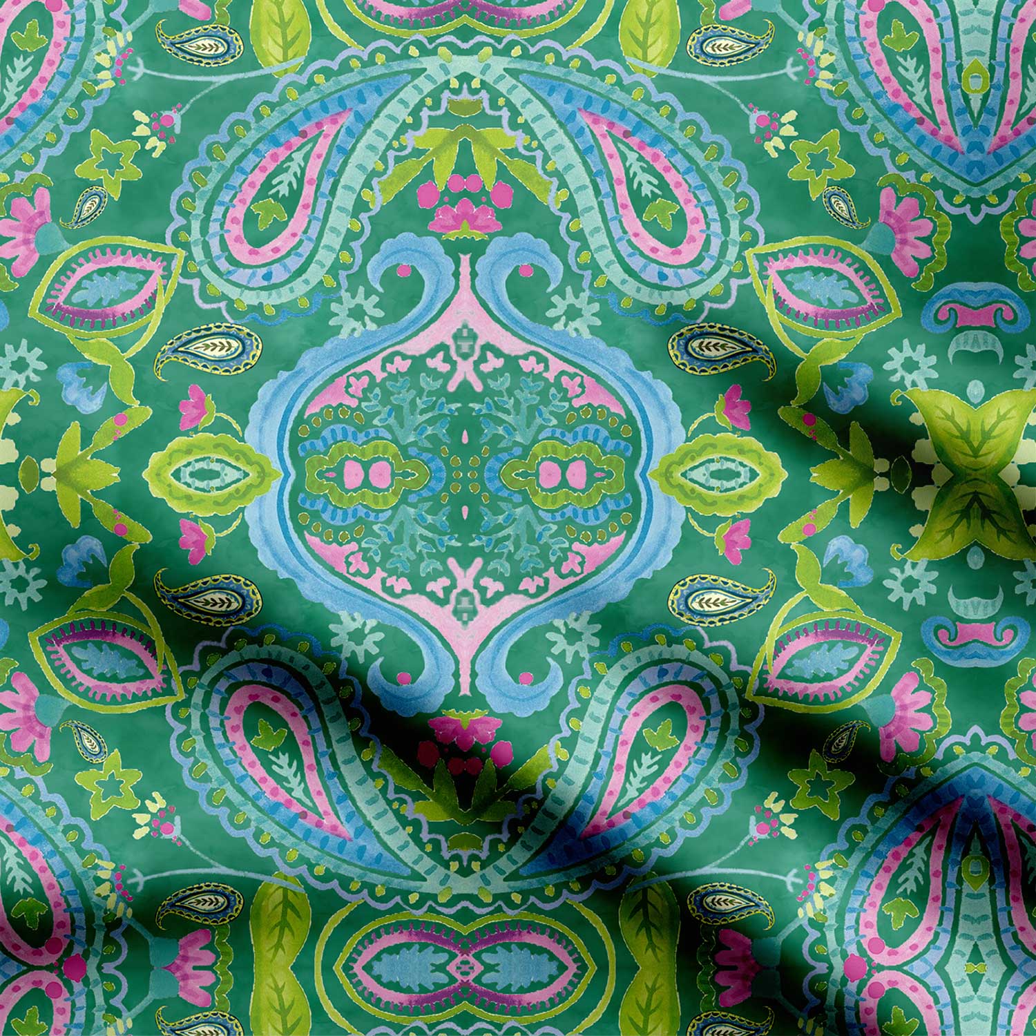 Green Mirror Paisley-42550, Aarav Patel, Abstract, All Designs, Chinnon Chiffon, cotton, Cotton Canvas, Cotton Poplin, Cotton Satin, Crepe, FEATURED ARTIST DESIGNS, Giza Cotton, Light Chiffon, Modal Satin, Muslin, Natural Crepe, Organic Cotton Bamboo, Organza, Organza Satin, pashmina, Poly Canvas, Poly Cotton, Pure Linen, Rayon, Satin, Satin Linen, Velvet Velure, Viscose Dola Silk, Viscose Georgette, Watercolor Collection-Symplico