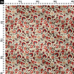 JACOBEAN FLORAL Crepe-42624, Crepe, Crepe Collection, Kalamkari, Tuusha Shah-Symplico