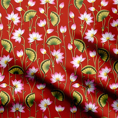 Traditional Kamal Talai Pichwai Print Fabric