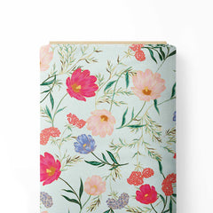 Calm spring floral Crepe Fabric