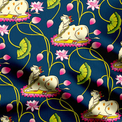 Traditional Pichwai Art Cotton Fabric