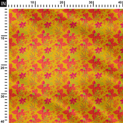 Crepe 1 Meter Bright summer style Print Fabric