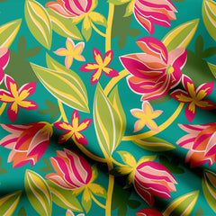 Bold Tropical Floral Chiffon