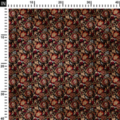 Rayon 1 Meter Majolica Heartwood Print Fabric