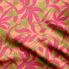 Pink Palm Leaf Chiffon