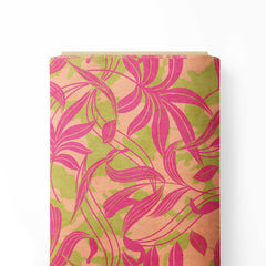 Pink Palm Leaf Chiffon