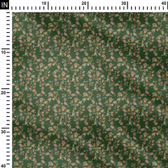 Satin 1 Meter Verdant Blossoms Print Fabric