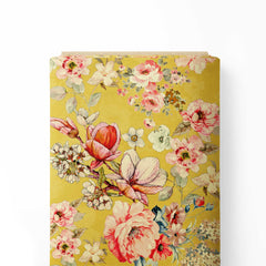 Haldi Blooms Paradise Muslin Fabric