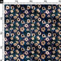 Blue Oasis Bloom Pashmina Fabric